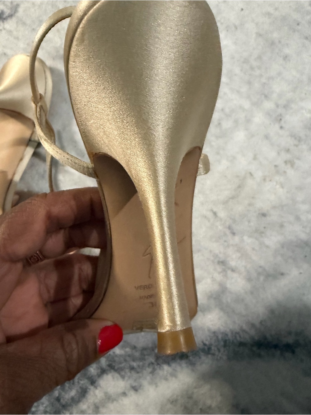 Giuseppe Zanotti Design T-Strap Satin & Leather Heels - Picture 8 of 8